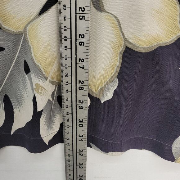 Tommy Bahama Shirt Men XXL Black Beige Floral Palm Hawaiian 100% Silk Button - Picture 7 of 8